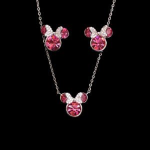 Wholesale Platinum Crystal Set with blue Swarovski crystals on copper base from JuneJewelry.com.