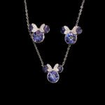 Wholesale Platinum Crystal Set with blue Swarovski crystals on copper base from JuneJewelry.com.