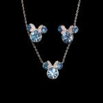 Wholesale Platinum Crystal Set with blue Swarovski crystals on copper base from JuneJewelry.com.