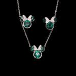 Wholesale Platinum Crystal Set with blue Swarovski crystals on copper base from JuneJewelry.com.