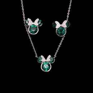 Wholesale Platinum Crystal Set with blue Swarovski crystals on copper base from JuneJewelry.com.