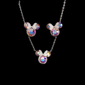 Wholesale Platinum Crystal Set with blue Swarovski crystals on copper base from JuneJewelry.com.