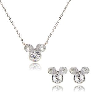 Wholesale Platinum Crystal Set with blue Swarovski crystals on copper base from JuneJewelry.com.