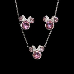 Wholesale Platinum Crystal Set with blue Swarovski crystals on copper base from JuneJewelry.com.