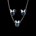 Wholesale Platinum Crystal Set with blue Swarovski crystals on copper base from JuneJewelry.com.
