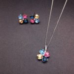Wholesale Swarovski Jewelry Set with platinum plated copper pendant and earrings from JuneJewelry.com.