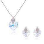 Wholesale Swarovski Elements Set with platinum plated copper and brilliant crystals from JuneJewelry.com for fashion boutique orders.