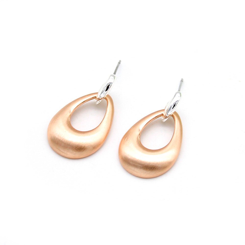H100003E-001.45.A Wholesale rose gold studs with minimalist round design on zinc alloy from JuneJewelry.com – unique basic fashion jewelry for bulk orders.