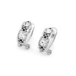 Wholesale geometric hoop earrings with nested square design on rose gold plated zinc alloy from JuneJewelry.com – unique modern jewelry for bulk orders.