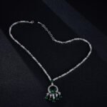 High-end butterfly zircon jewelry set wholesale with teardrop crystal tassels, including a statement choker necklace and drop earrings from junejewelry.com