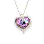 Wholesale Swarovski Crystal Necklace featuring a colorful crystal flower on platinum plated brass from JuneJewelry.com.