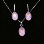 Wholesale oval jewelry set made of white gold plated copper with royal blue Swarovski element crystals from JuneJewelry.com.