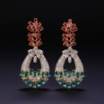 Wholesale crystal chandelier earrings made of platinum plated brass with shiny zircon stones for bulk buyers at JuneJewelry.com.