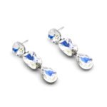 Wholesale crystal drop earrings crafted from white gold plated zinc alloy with clear faux crystal stones at JuneJewelry.com.