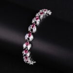 Wholesale Platinum Zircon Bracelet with marquise cut stones on real platinum plated brass from JuneJewelry.com