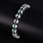 Wholesale Platinum Zircon Bracelet with marquise cut stones on real platinum plated brass from JuneJewelry.com