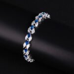Wholesale Platinum Zircon Bracelet with marquise cut stones on real platinum plated brass from JuneJewelry.com