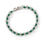 Wholesale Platinum Zircon Bracelet with marquise cut stones on real platinum plated brass from JuneJewelry.com