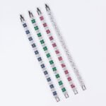 Wholesale Floral Zircon Bracelet featuring four-petal flower CZ stones on platinum plated copper from JuneJewelry.com