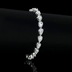 Wholesale Teardrop Zircon Bracelet featuring teardrop cubic zirconia on real platinum plated copper from JuneJewelry.com