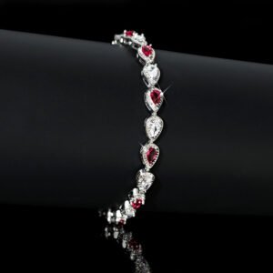 Wholesale Teardrop Zircon Bracelet featuring teardrop cubic zirconia on real platinum plated copper from JuneJewelry.com