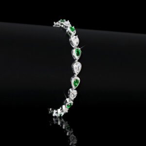 Wholesale Teardrop Zircon Bracelet featuring teardrop cubic zirconia on real platinum plated copper from JuneJewelry.com