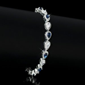 Wholesale Teardrop Zircon Bracelet featuring teardrop cubic zirconia on real platinum plated copper from JuneJewelry.com