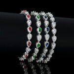 Wholesale Teardrop Zircon Bracelet featuring teardrop cubic zirconia on real platinum plated copper from JuneJewelry.com