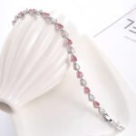 Wholesale Teardrop Zircon Bracelet featuring teardrop cubic zirconia on real platinum plated copper from JuneJewelry.com