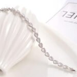 Wholesale Teardrop Zircon Bracelet featuring teardrop cubic zirconia on real platinum plated copper from JuneJewelry.com