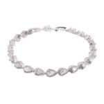 Wholesale Teardrop Zircon Bracelet featuring teardrop cubic zirconia on real platinum plated copper from JuneJewelry.com