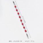 Wholesale Luxury Zircon Bracelet with alternating pear and round CZ stones on platinum plated copper from JuneJewelry.com