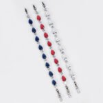 Wholesale Luxury Zircon Bracelet with alternating pear and round CZ stones on platinum plated copper from JuneJewelry.com