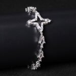 Wholesale Star Zircon Bracelet featuring four-pointed star baguette CZ stones on platinum plated copper from JuneJewelry.com