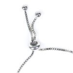 Wholesale Floral Zircon Bracelet with round paved cluster links on platinum plated copper from JuneJewelry.com