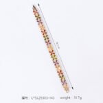 Wholesale Crystal Zircon Bracelet with baguette and round CZ snowflake links on platinum plated copper from JuneJewelry.com