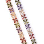 Wholesale Crystal Zircon Bracelet with baguette and round CZ snowflake links on platinum plated copper from JuneJewelry.com