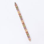 Wholesale Crystal Zircon Bracelet with baguette and round CZ snowflake links on platinum plated copper from JuneJewelry.com