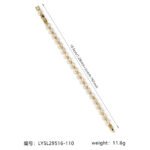 Wholesale Marquise Zircon Bracelet with leaf pattern CZ gems on platinum plated copper from JuneJewelry.com