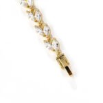Wholesale Marquise Zircon Bracelet with leaf pattern CZ gems on platinum plated copper from JuneJewelry.com