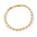 Wholesale Marquise Zircon Bracelet with leaf pattern CZ gems on platinum plated copper from JuneJewelry.com
