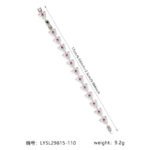 Wholesale Clover Zircon Bracelet with openwork pavé clover links on platinum plated copper from JuneJewelry.com