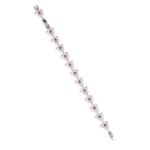 Wholesale Clover Zircon Bracelet with openwork pavé clover links on platinum plated copper from JuneJewelry.com