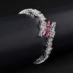 Wholesale Butterfly Zircon Bracelet with pave butterfly centerpiece on platinum plated copper from JuneJewelry.com