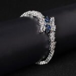 Wholesale Butterfly Zircon Bracelet with pave butterfly centerpiece on platinum plated copper from JuneJewelry.com