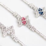 Wholesale Butterfly Zircon Bracelet with pave butterfly centerpiece on platinum plated copper from JuneJewelry.com