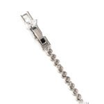Wholesale Pear Zircon Bracelet with double-row teardrop CZ stones on platinum plated copper from JuneJewelry.com