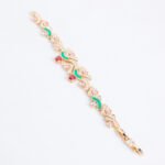 Wholesale Wave Zircon Bracelet featuring paved wave links and solitaire CZ gems on platinum plated copper from JuneJewelry.com