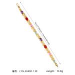 Wholesale Infinity Zircon Bracelet featuring oval CZ gems and paved cross links on platinum plated copper from JuneJewelry.com
