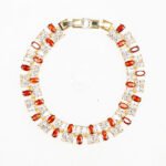 Wholesale Deluxe Zircon Bracelet featuring double rows of oval CZ stones on platinum plated copper from JuneJewelry.com